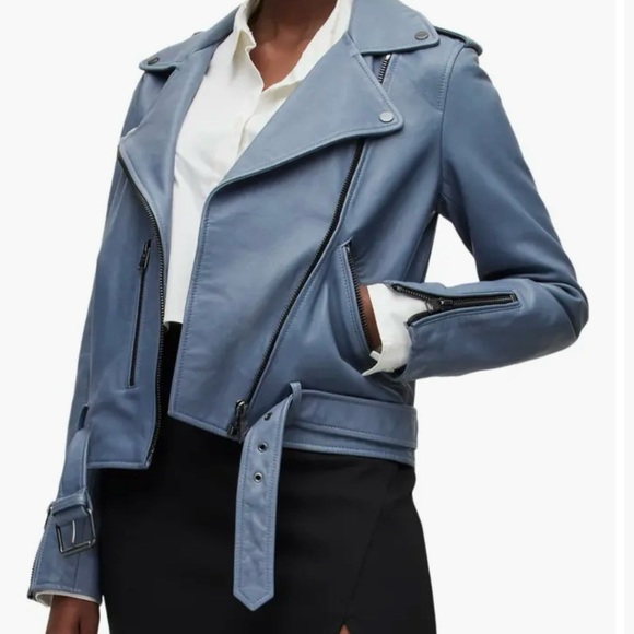 Allsaints All Saints Balfern Slim Fit Sheepskin Leather Jacket NEW - XS / US2